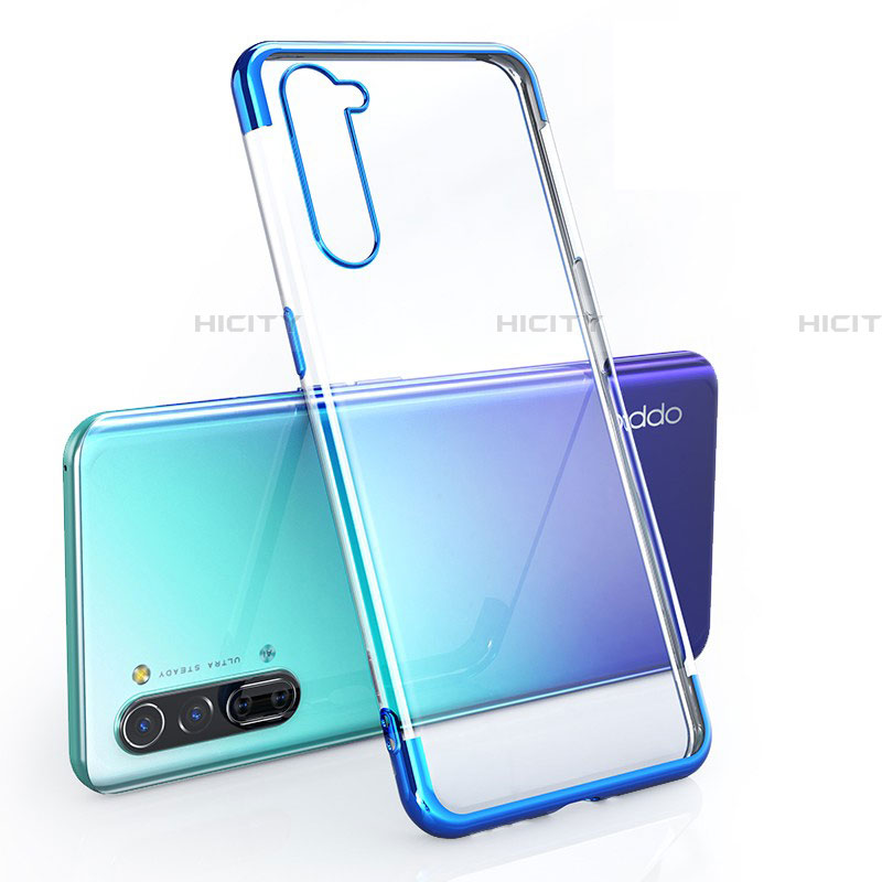 Silikon Schutzhülle Ultra Dünn Tasche Durchsichtig Transparent H01 für Oppo Find X2 Lite Blau