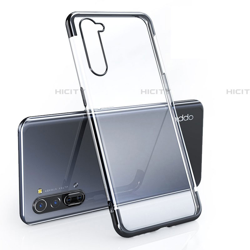 Silikon Schutzhülle Ultra Dünn Tasche Durchsichtig Transparent H01 für Oppo Find X2 Lite Schwarz