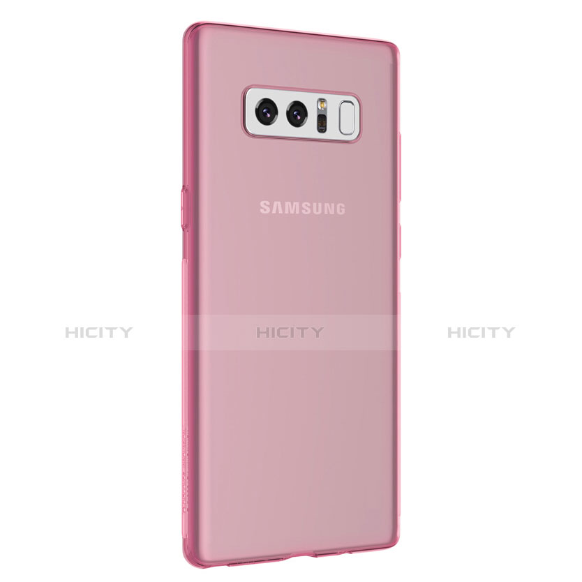Silikon Schutzhülle Ultra Dünn Tasche Durchsichtig Transparent H01 für Samsung Galaxy Note 8 Duos N950F Rosa groß