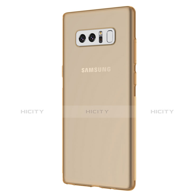 Silikon Schutzhülle Ultra Dünn Tasche Durchsichtig Transparent H01 für Samsung Galaxy Note 8 Gold groß
