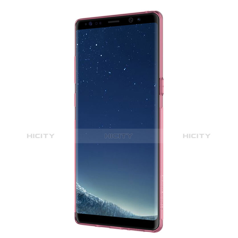 Silikon Schutzhülle Ultra Dünn Tasche Durchsichtig Transparent H01 für Samsung Galaxy Note 8 Rosa groß