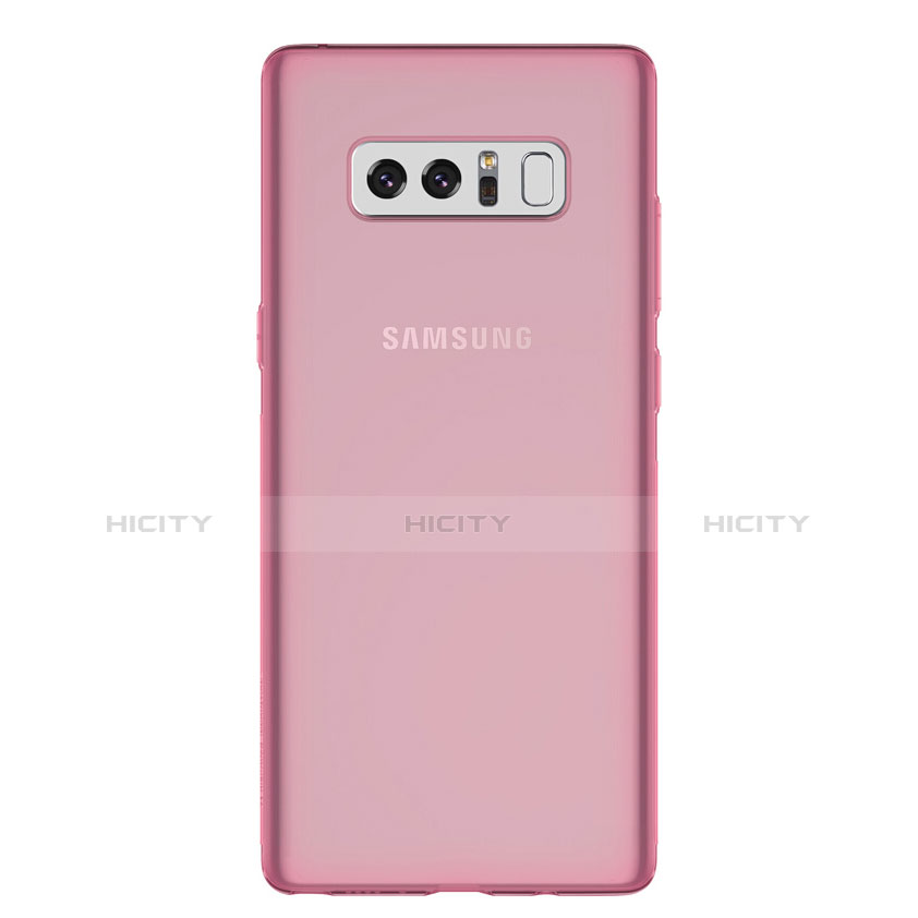 Silikon Schutzhülle Ultra Dünn Tasche Durchsichtig Transparent H01 für Samsung Galaxy Note 8 Rosa groß