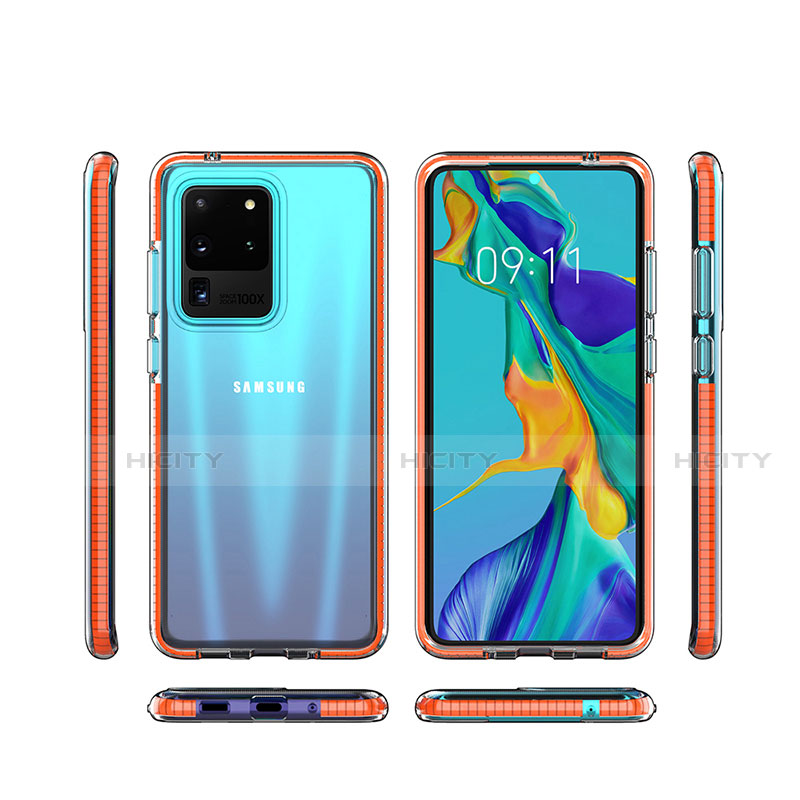 Silikon Schutzhülle Ultra Dünn Tasche Durchsichtig Transparent H01 für Samsung Galaxy S20 Ultra 5G groß