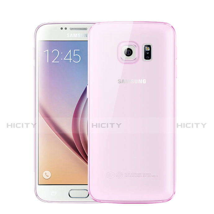 Silikon Schutzhülle Ultra Dünn Tasche Durchsichtig Transparent H01 für Samsung Galaxy S6 SM-G920 Rosa Plus