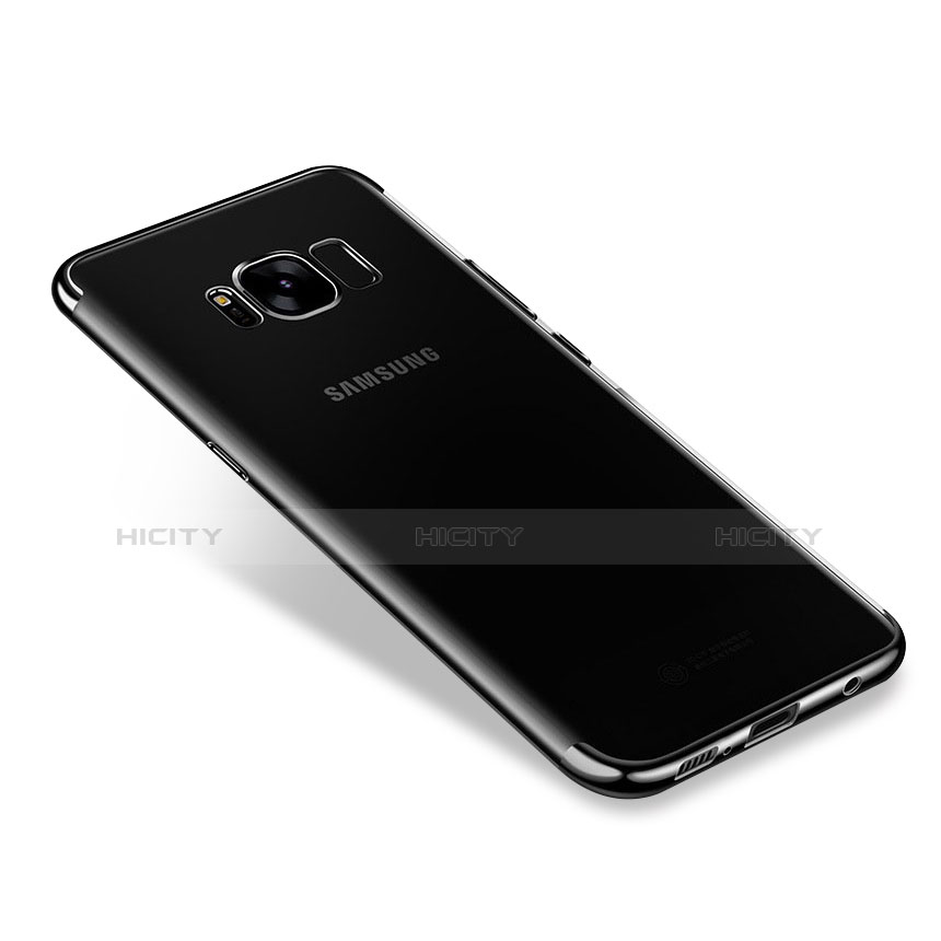 Silikon Schutzhülle Ultra Dünn Tasche Durchsichtig Transparent H01 für Samsung Galaxy S8 Plus Schwarz Plus