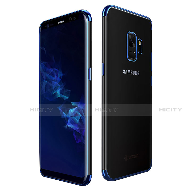 Silikon Schutzhülle Ultra Dünn Tasche Durchsichtig Transparent H01 für Samsung Galaxy S9 Blau Plus