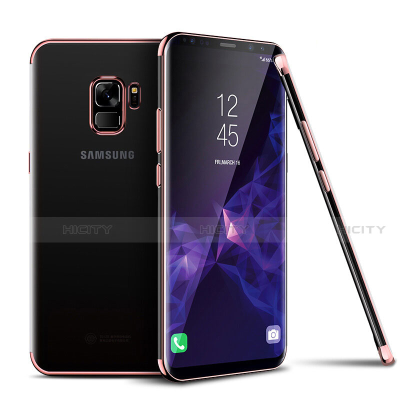 Silikon Schutzhülle Ultra Dünn Tasche Durchsichtig Transparent H01 für Samsung Galaxy S9 Rosa