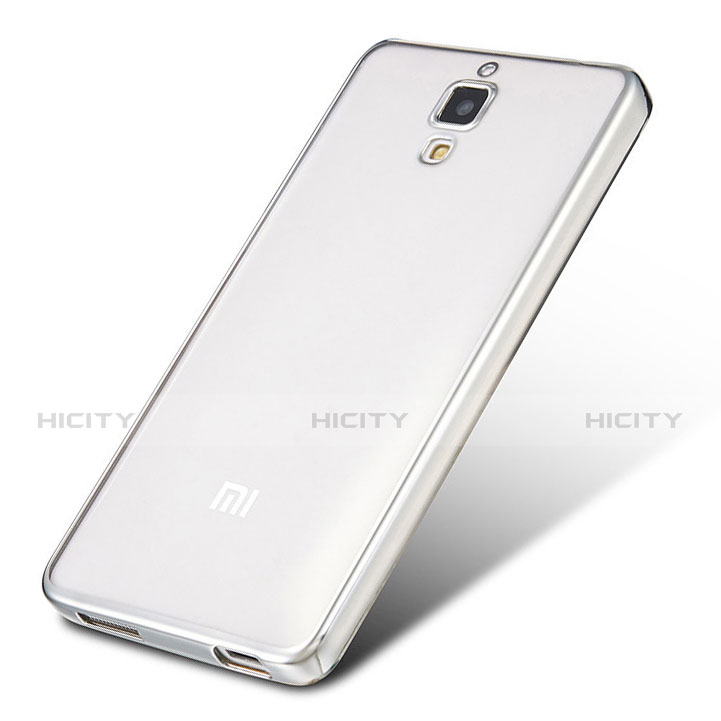 Silikon Schutzhülle Ultra Dünn Tasche Durchsichtig Transparent H01 für Xiaomi Mi 4 LTE Silber Plus
