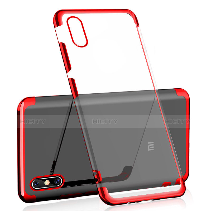 Silikon Schutzhülle Ultra Dünn Tasche Durchsichtig Transparent H01 für Xiaomi Mi 8 Explorer Rot Plus