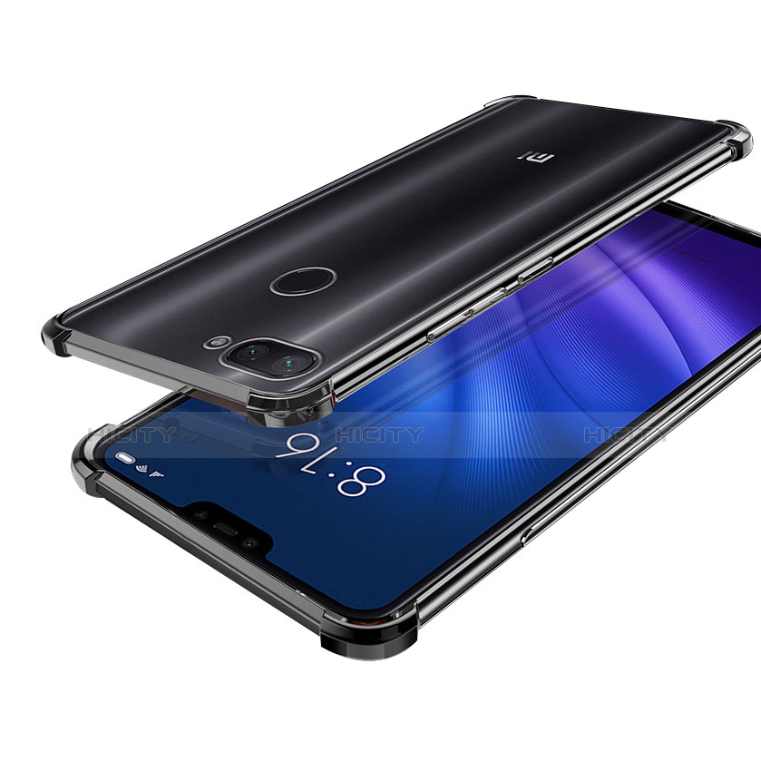 Silikon Schutzhülle Ultra Dünn Tasche Durchsichtig Transparent H01 für Xiaomi Mi 8 Lite Schwarz