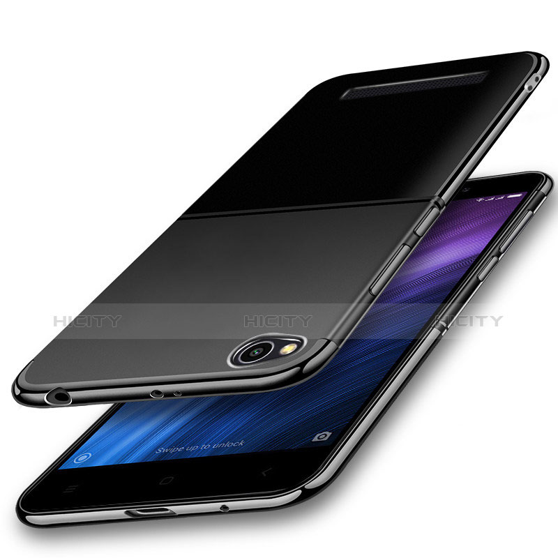 Silikon Schutzhülle Ultra Dünn Tasche Durchsichtig Transparent H01 für Xiaomi Redmi 4A Schwarz Plus