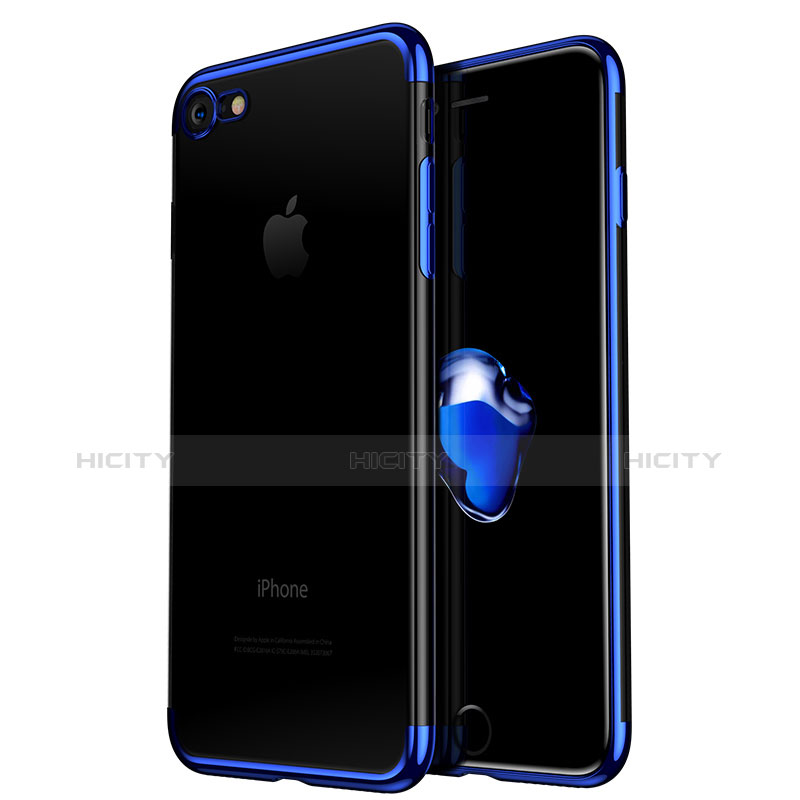 Silikon Schutzhülle Ultra Dünn Tasche Durchsichtig Transparent H02 für Apple iPhone 6S Plus Blau Plus