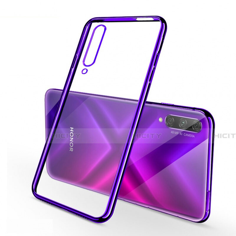 Silikon Schutzhülle Ultra Dünn Tasche Durchsichtig Transparent H02 für Huawei Honor 9X Pro Violett