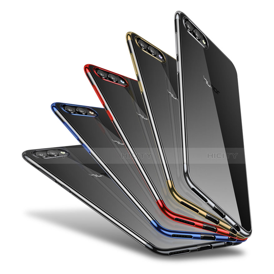 Silikon Schutzhülle Ultra Dünn Tasche Durchsichtig Transparent H02 für Huawei Honor V10 groß