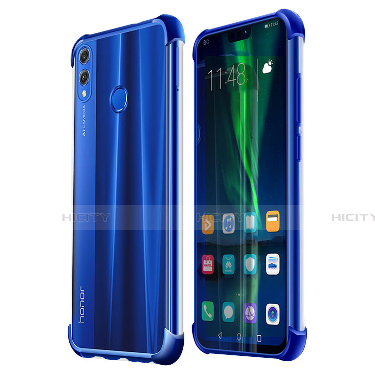 Silikon Schutzhülle Ultra Dünn Tasche Durchsichtig Transparent H02 für Huawei Honor V10 Lite Blau Plus