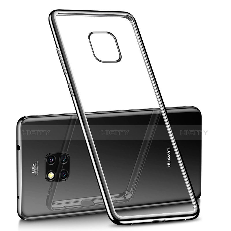 Silikon Schutzhülle Ultra Dünn Tasche Durchsichtig Transparent H02 für Huawei Mate 20 Pro Schwarz Plus