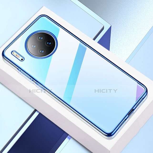 Silikon Schutzhülle Ultra Dünn Tasche Durchsichtig Transparent H02 für Huawei Mate 30 Blau