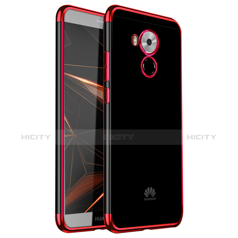 Silikon Schutzhülle Ultra Dünn Tasche Durchsichtig Transparent H02 für Huawei Mate 8 Rot Plus