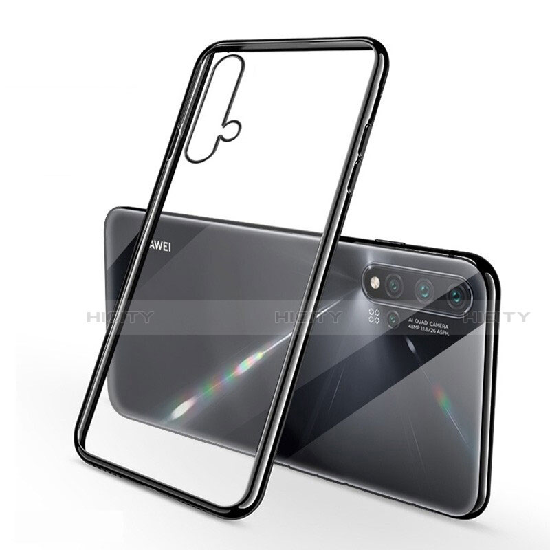 Silikon Schutzhülle Ultra Dünn Tasche Durchsichtig Transparent H02 für Huawei Nova 5 Pro Schwarz Plus