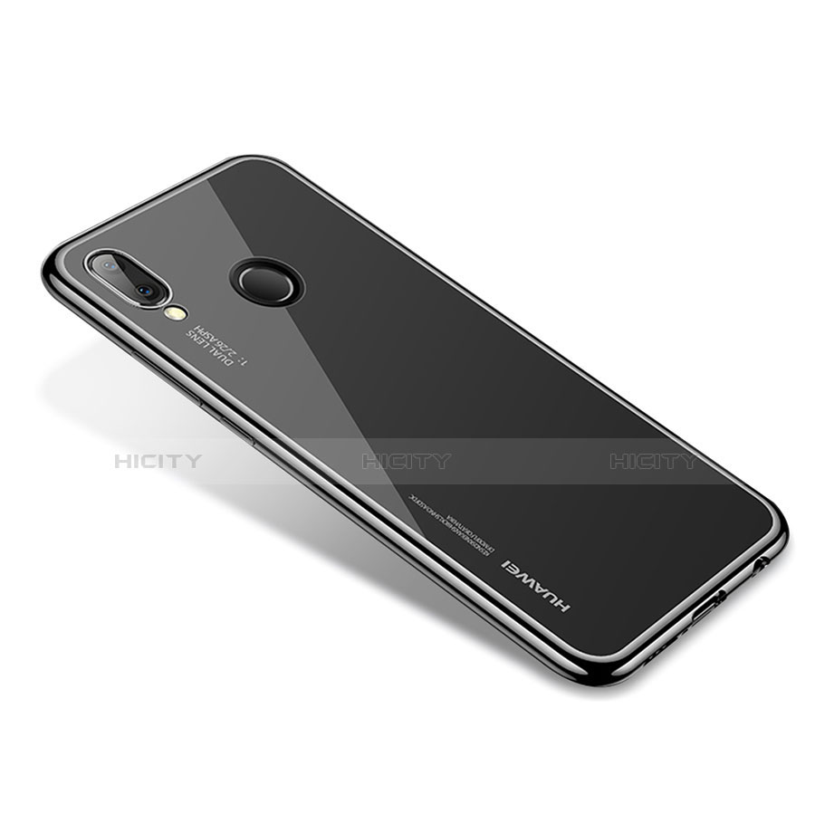 Silikon Schutzhülle Ultra Dünn Tasche Durchsichtig Transparent H02 für Huawei P20 Lite Schwarz