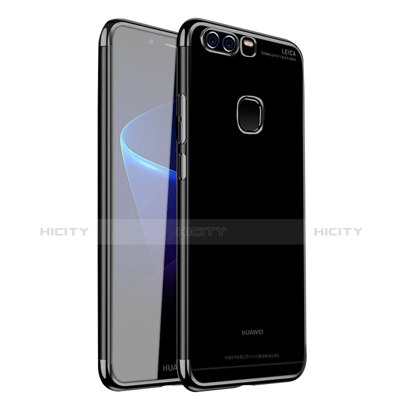 Silikon Schutzhülle Ultra Dünn Tasche Durchsichtig Transparent H02 für Huawei P9 Schwarz Plus