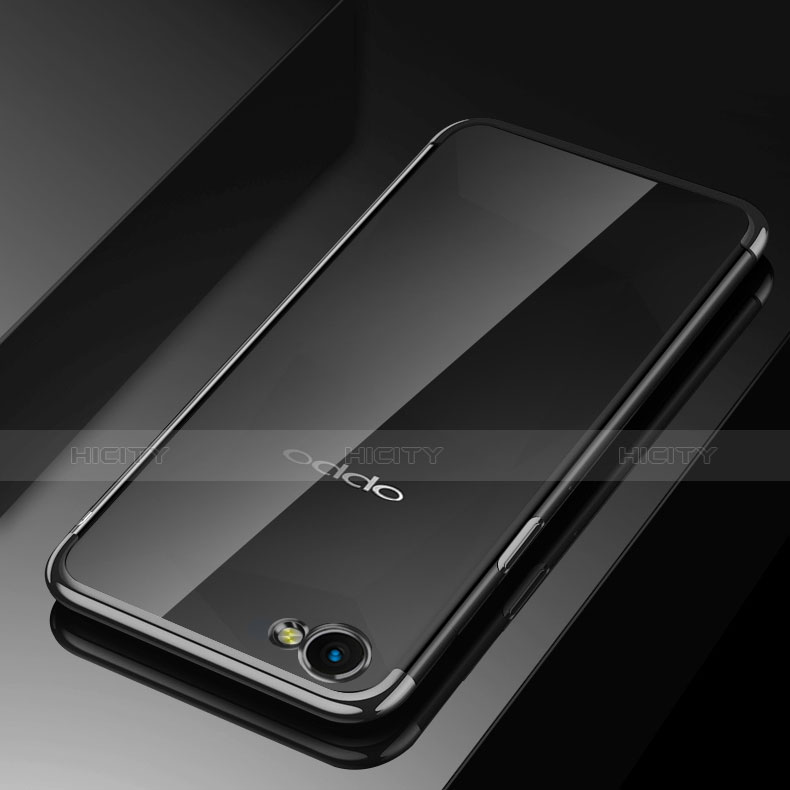 Silikon Schutzhülle Ultra Dünn Tasche Durchsichtig Transparent H02 für Oppo A3 Schwarz Plus