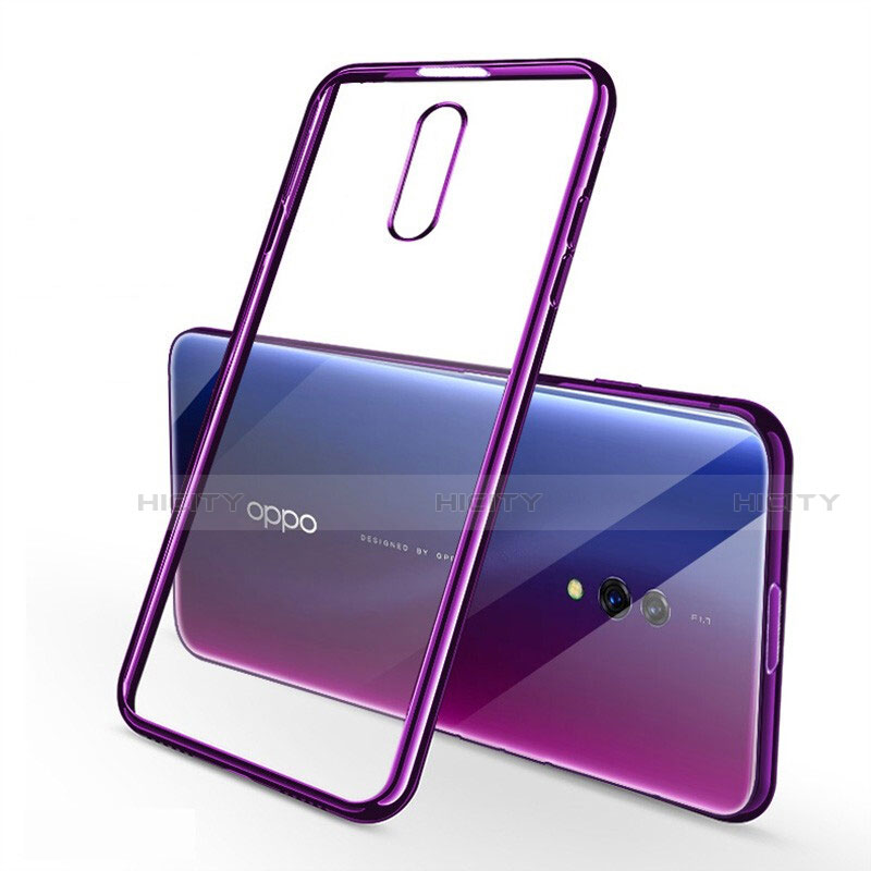 Silikon Schutzhülle Ultra Dünn Tasche Durchsichtig Transparent H02 für Oppo Realme X Violett