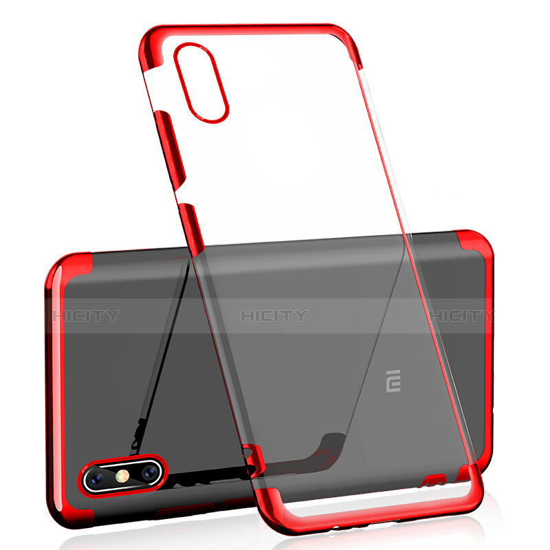 Silikon Schutzhülle Ultra Dünn Tasche Durchsichtig Transparent H02 für Xiaomi Mi 8 Screen Fingerprint Edition Rot Plus