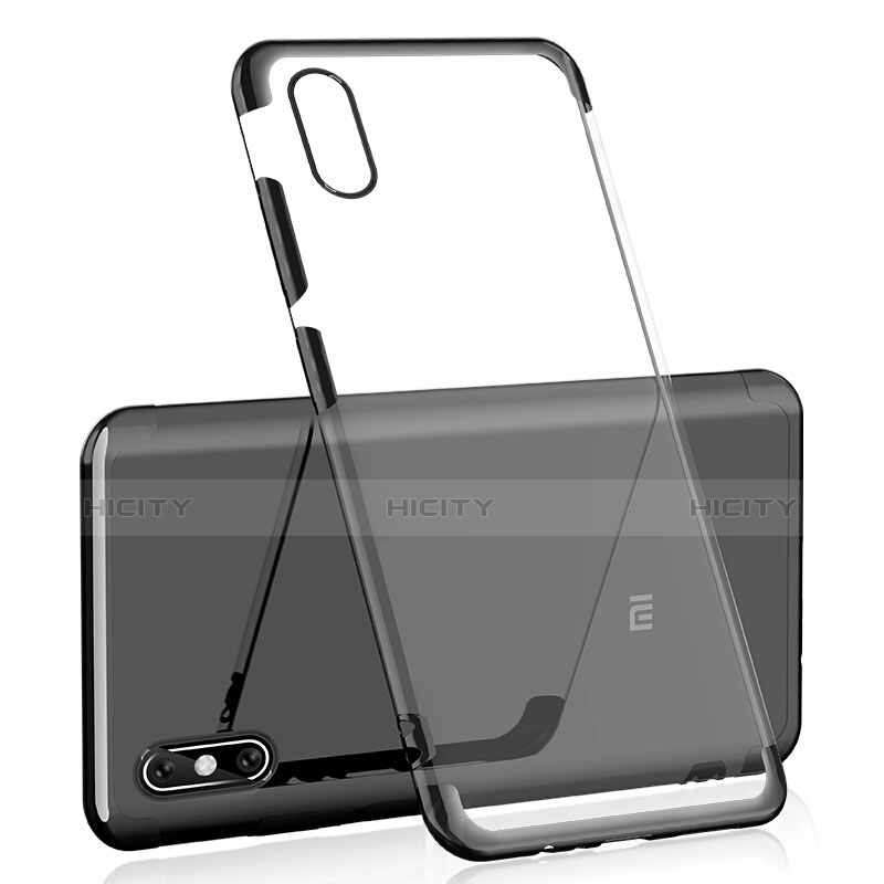Silikon Schutzhülle Ultra Dünn Tasche Durchsichtig Transparent H02 für Xiaomi Mi 8 Screen Fingerprint Edition Schwarz Plus