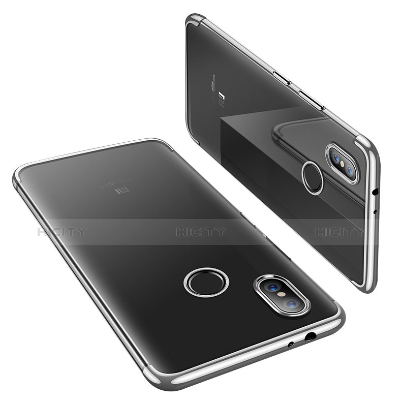 Silikon Schutzhülle Ultra Dünn Tasche Durchsichtig Transparent H02 für Xiaomi Mi A2 Silber Plus
