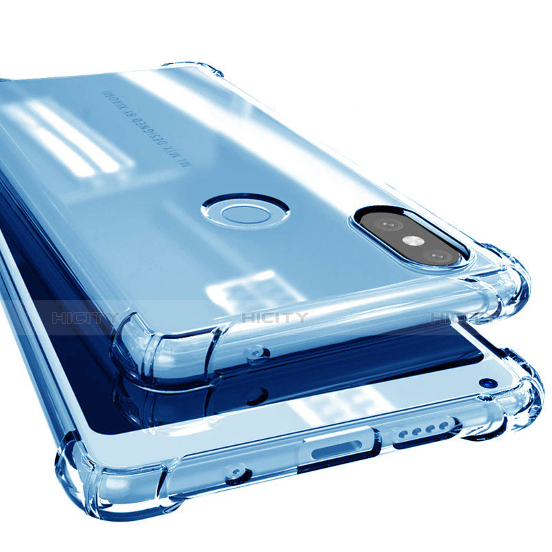 Silikon Schutzhülle Ultra Dünn Tasche Durchsichtig Transparent H02 für Xiaomi Mi Mix 2S Blau Plus