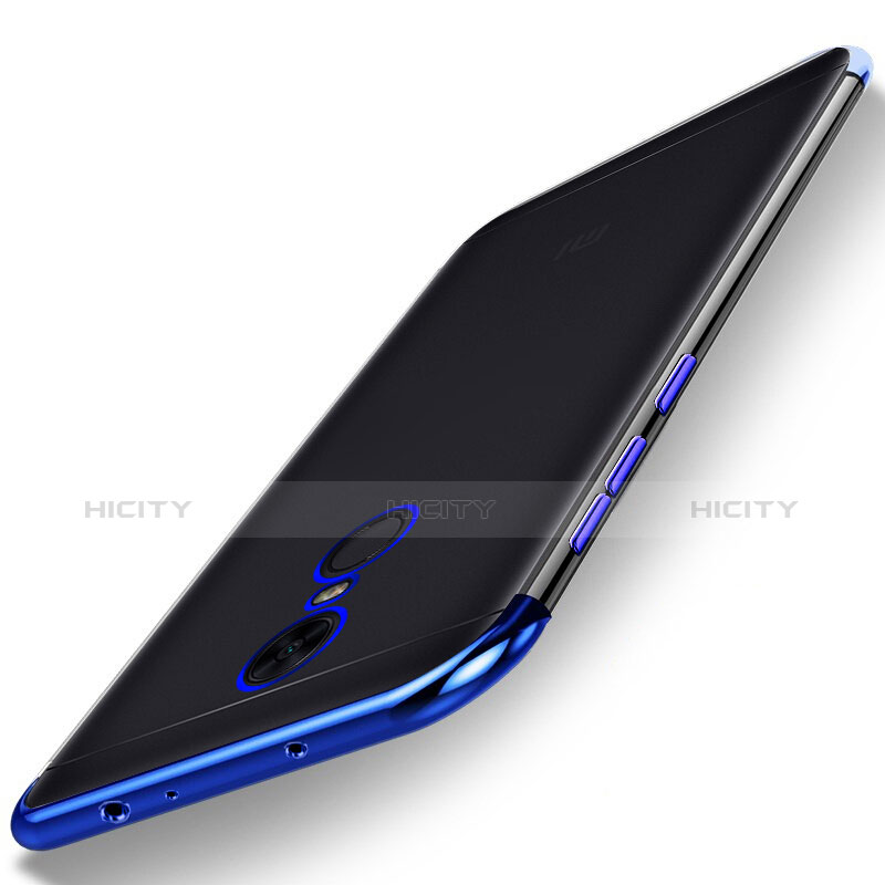 Silikon Schutzhülle Ultra Dünn Tasche Durchsichtig Transparent H02 für Xiaomi Redmi 5 Plus Blau Plus