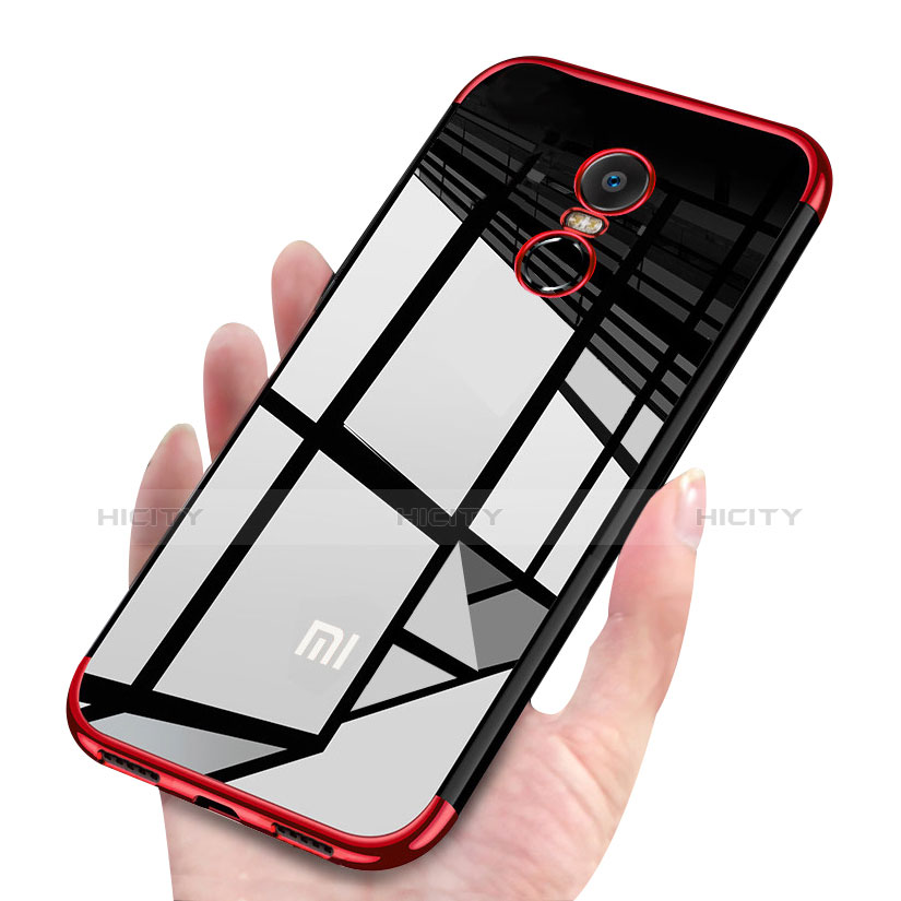 Silikon Schutzhülle Ultra Dünn Tasche Durchsichtig Transparent H02 für Xiaomi Redmi 5 Plus Rot Plus