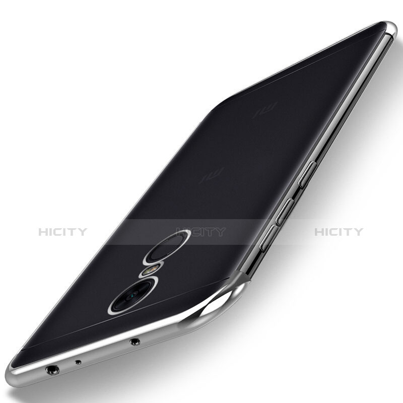Silikon Schutzhülle Ultra Dünn Tasche Durchsichtig Transparent H02 für Xiaomi Redmi 5 Plus Silber