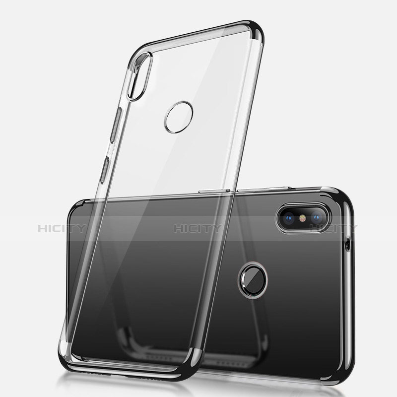 Silikon Schutzhülle Ultra Dünn Tasche Durchsichtig Transparent H02 für Xiaomi Redmi Note 5 AI Dual Camera Schwarz Plus