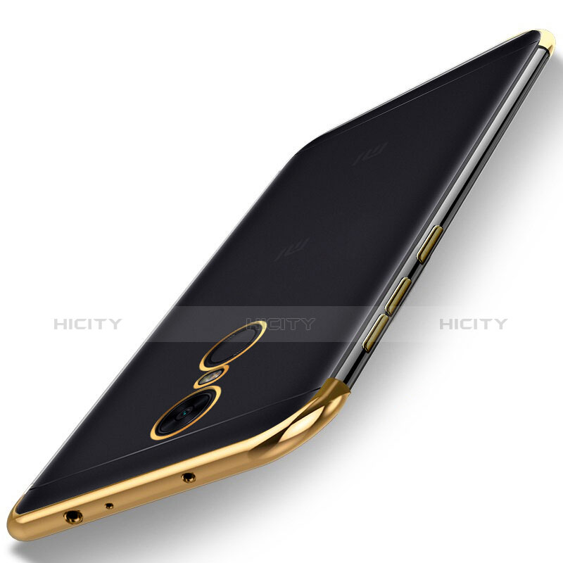 Silikon Schutzhülle Ultra Dünn Tasche Durchsichtig Transparent H02 für Xiaomi Redmi Note 5 Indian Version Gold