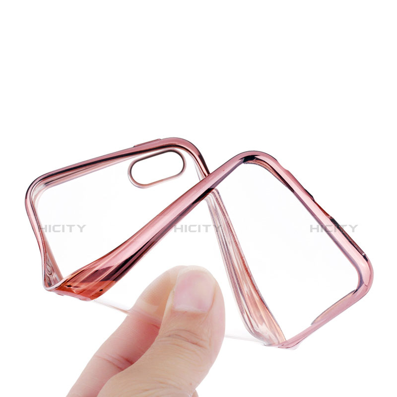 Silikon Schutzhülle Ultra Dünn Tasche Durchsichtig Transparent H03 für Apple iPhone 5 Rosa groß