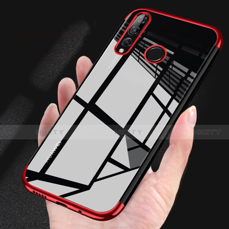 Silikon Schutzhülle Ultra Dünn Tasche Durchsichtig Transparent H03 für Huawei Honor 20 Lite Rot
