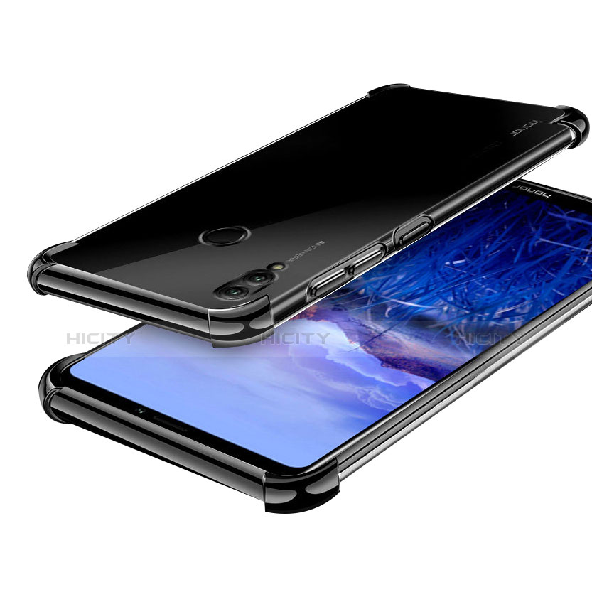 Silikon Schutzhülle Ultra Dünn Tasche Durchsichtig Transparent H03 für Huawei Honor Note 10 Schwarz Plus