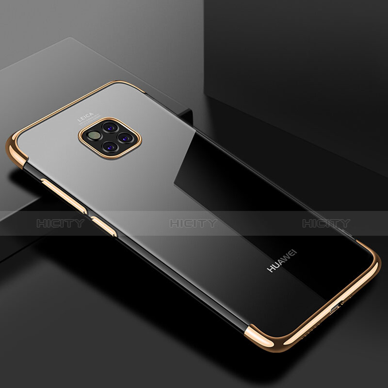Silikon Schutzhülle Ultra Dünn Tasche Durchsichtig Transparent H03 für Huawei Mate 20 Pro Gold Plus