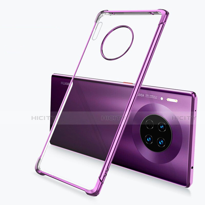 Silikon Schutzhülle Ultra Dünn Tasche Durchsichtig Transparent H03 für Huawei Mate 30 Pro 5G Violett Plus