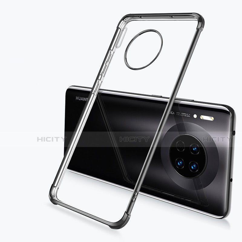 Silikon Schutzhülle Ultra Dünn Tasche Durchsichtig Transparent H03 für Huawei Mate 30 Pro Schwarz