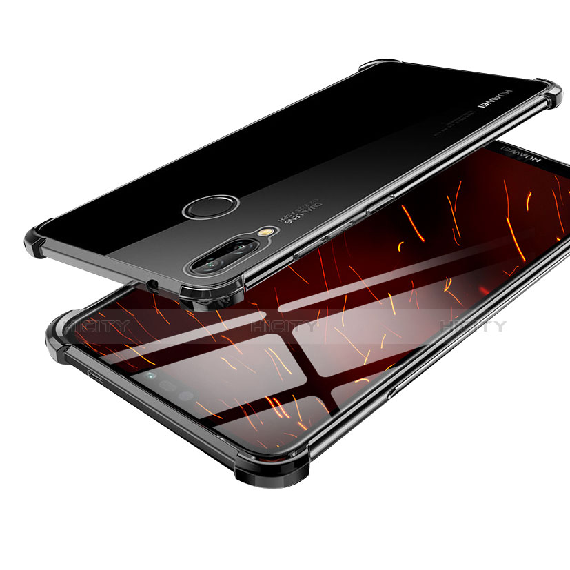 Silikon Schutzhülle Ultra Dünn Tasche Durchsichtig Transparent H03 für Huawei Nova 3 Schwarz