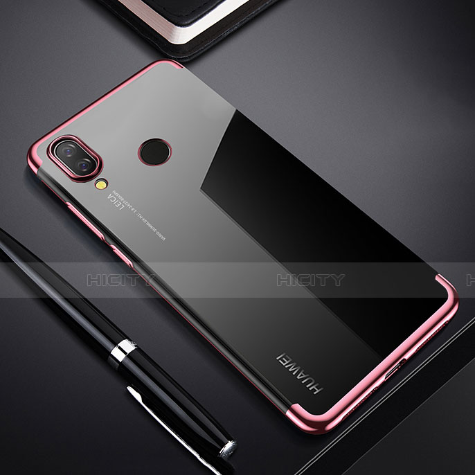 Silikon Schutzhülle Ultra Dünn Tasche Durchsichtig Transparent H03 für Huawei P Smart+ Plus Rosegold