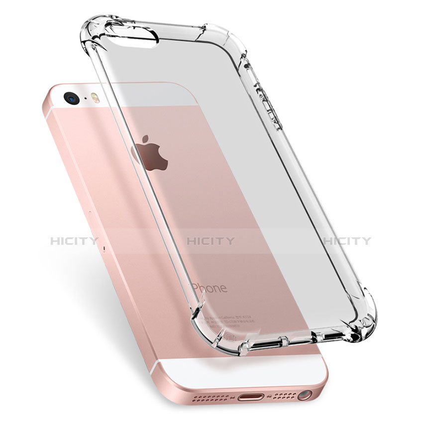 Silikon Schutzhülle Ultra Dünn Tasche Durchsichtig Transparent H04 für Apple iPhone 5 Klar groß