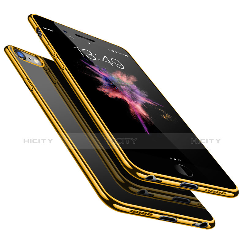 Silikon Schutzhülle Ultra Dünn Tasche Durchsichtig Transparent H04 für Apple iPhone 6 Plus Gold Plus