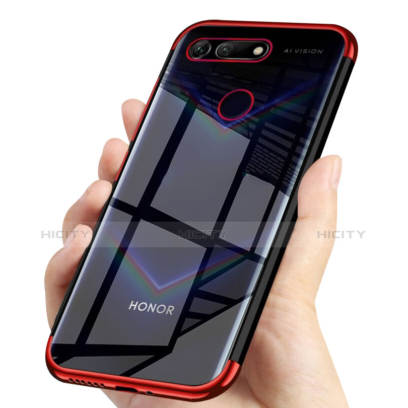 Silikon Schutzhülle Ultra Dünn Tasche Durchsichtig Transparent H04 für Huawei Honor V20 groß