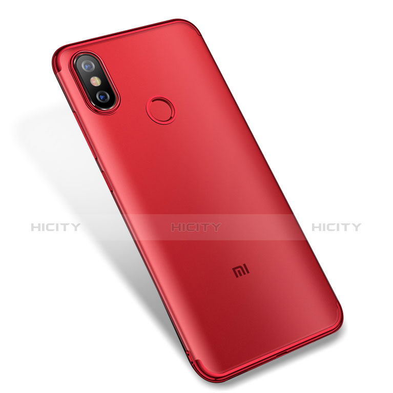 Silikon Schutzhülle Ultra Dünn Tasche Durchsichtig Transparent H04 für Xiaomi Mi 6X Rot Plus