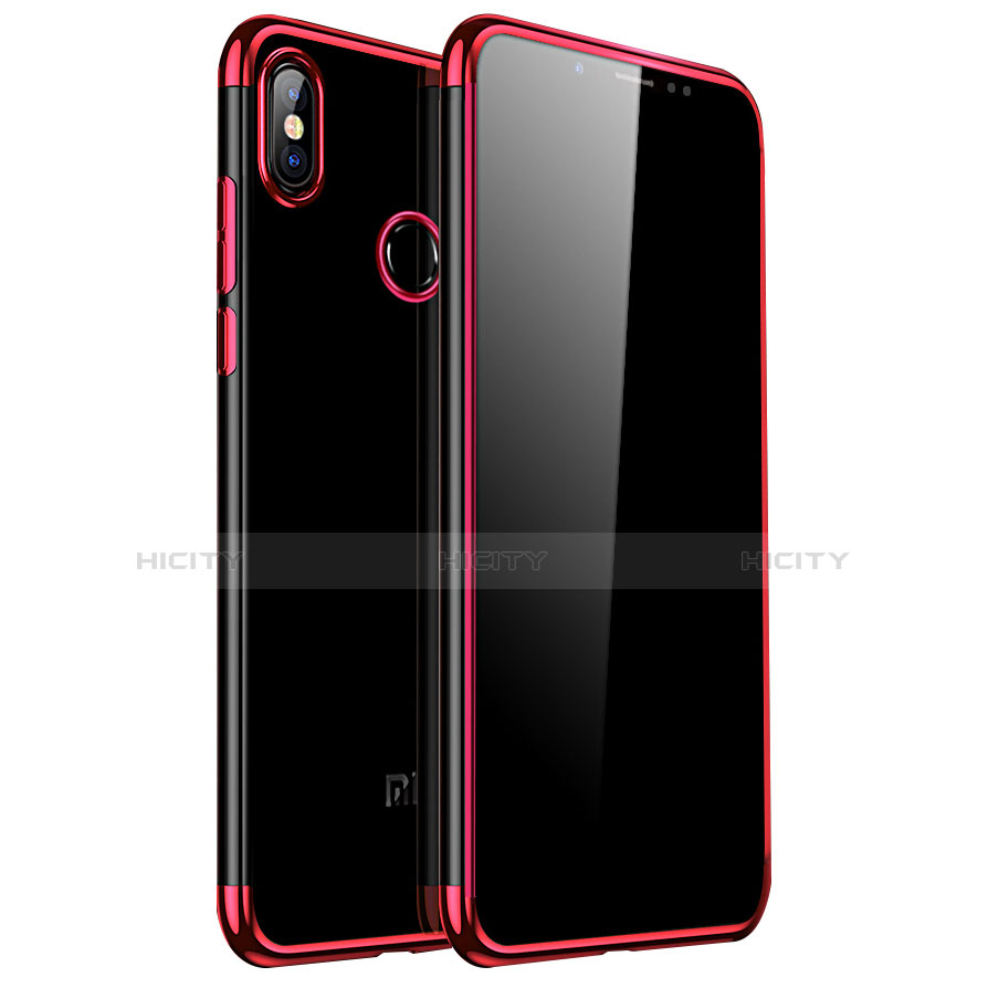 Silikon Schutzhülle Ultra Dünn Tasche Durchsichtig Transparent H04 für Xiaomi Redmi Note 5 Rot