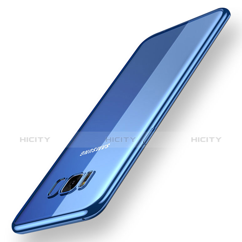 Silikon Schutzhülle Ultra Dünn Tasche Durchsichtig Transparent H05 für Samsung Galaxy S8 Blau